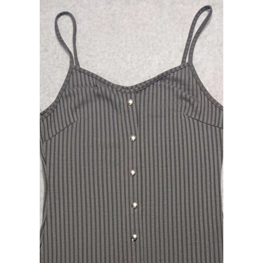 Say What? Bodycon Sleeveless Ribbed Cami Mini Dress Large Gray Coquette Feminine - Picture 3 of 10